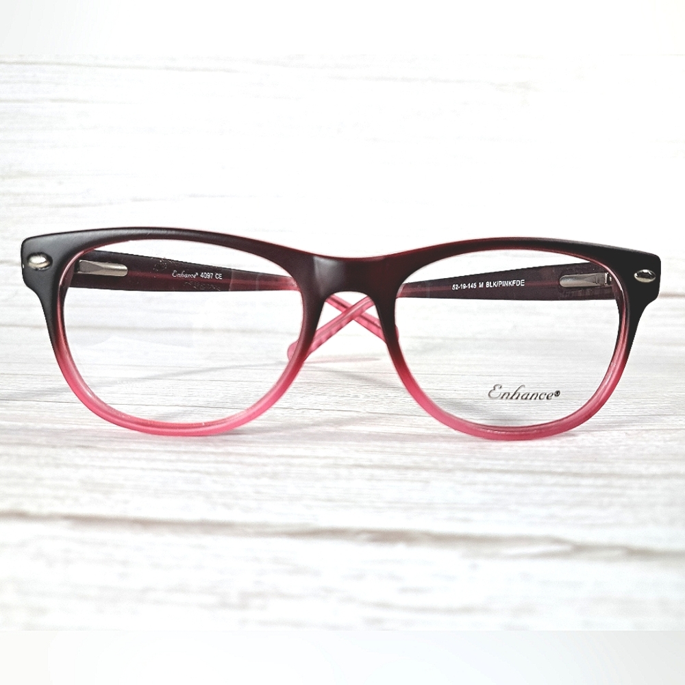 NEW Matte Black/Pink Fade Rx'able Eyeglass Frame, glasses, full rim 52-19-145